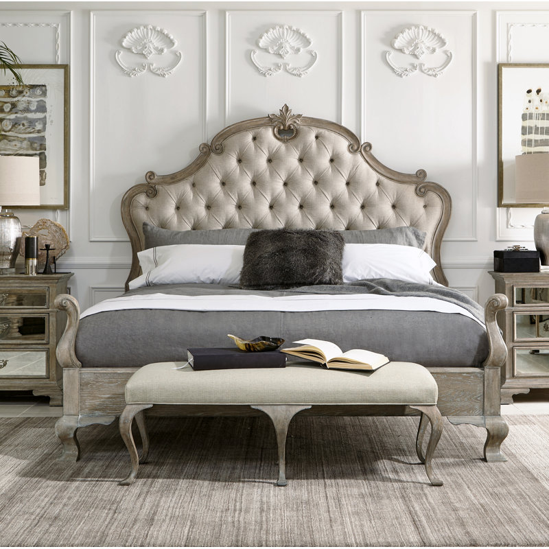 Bernhardt Campania Tufted Solid Wood and Upholstered Standard Bed